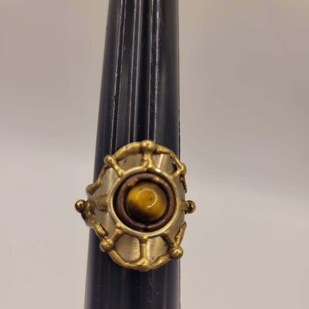 Gold and Brown Statement Ring